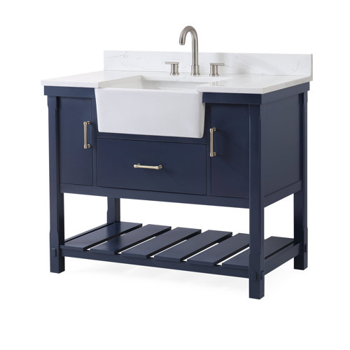 Red Barrel Studio® Kendia 42'' Inches Navy Blue Farmhouse Sink Bathroom